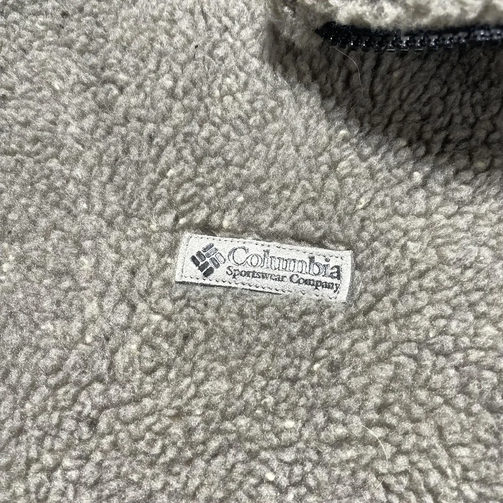Vintage Columbia Jacket Mens Medium Brown‎ Sherpa Fleece 1/4 Zip Made In USA